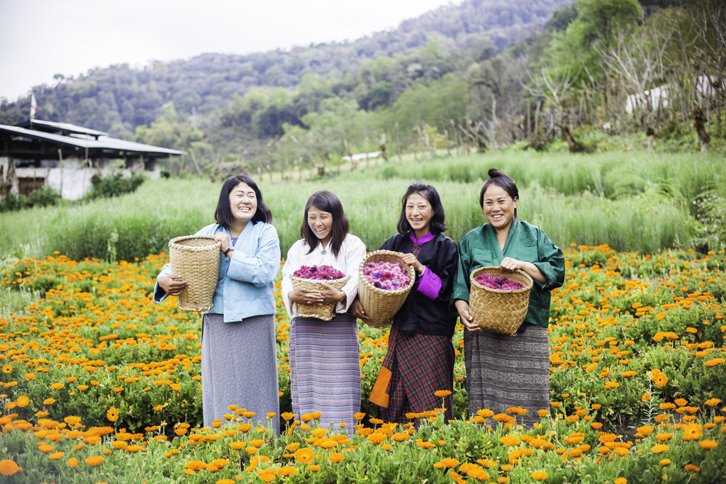 Von links nach rechts: Wangchuk, Tshering, Kinley und Choki aus der Drachuka-Community